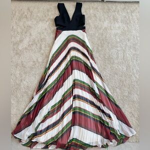 BCBGMaxAzria Black and Multicolor High Low Dress